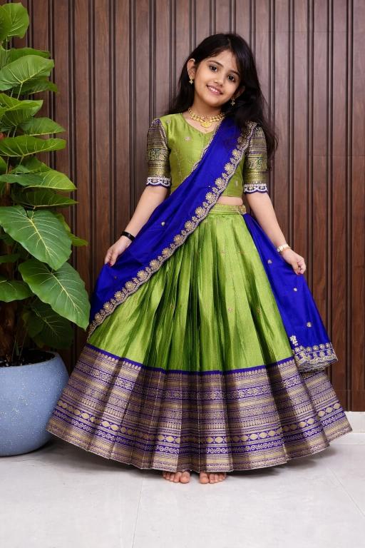 NEW LAUNCING KIDS silk Green Lehenga for girls in Mumbai